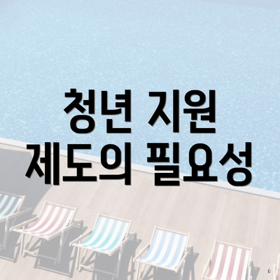 청년 지원 제도의 필요성