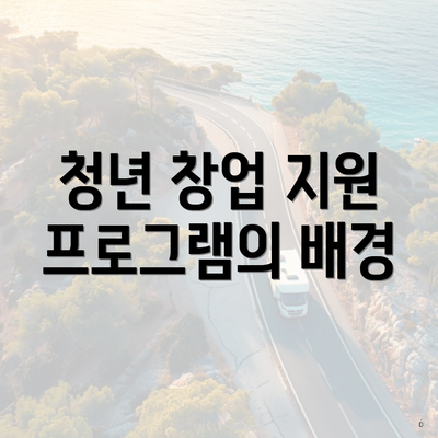 청년 창업 지원 프로그램의 배경