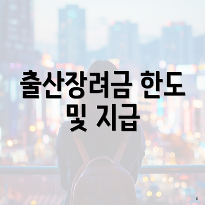 출산장려금 한도 및 지급