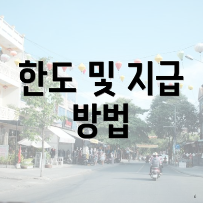 한도 및 지급 방법