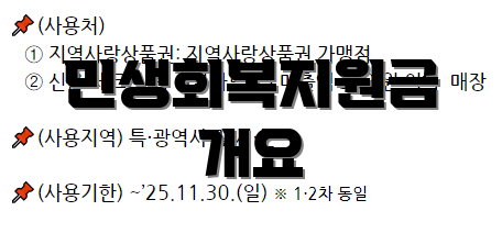 민생회복지원금 개요